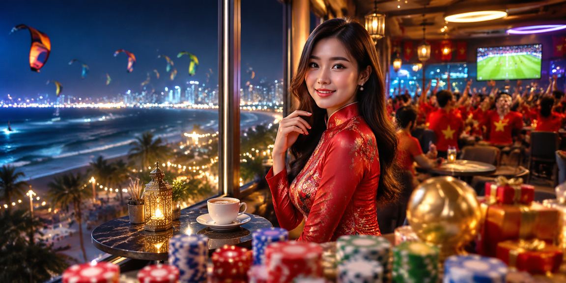 Người phụ nữ mặc áo dài xem kèo cá cược thể thao tại Mũi Né