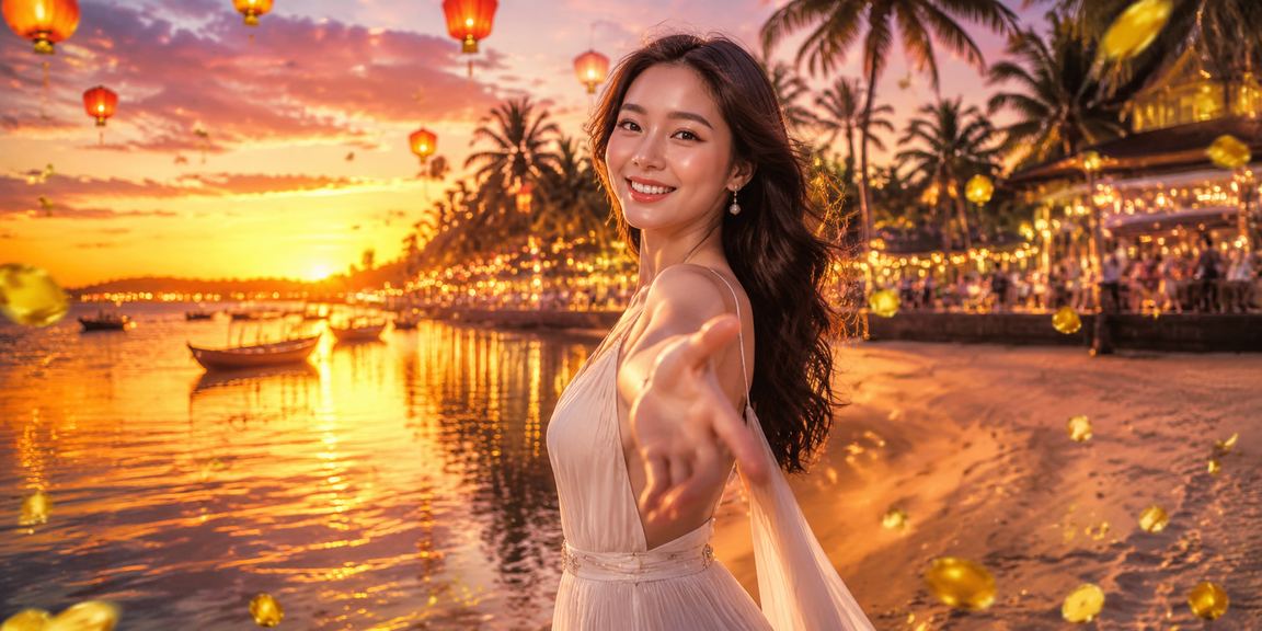 Khung cảnh bãi biển Phú Quốc với người chơi xem kèo casino trực tuyến