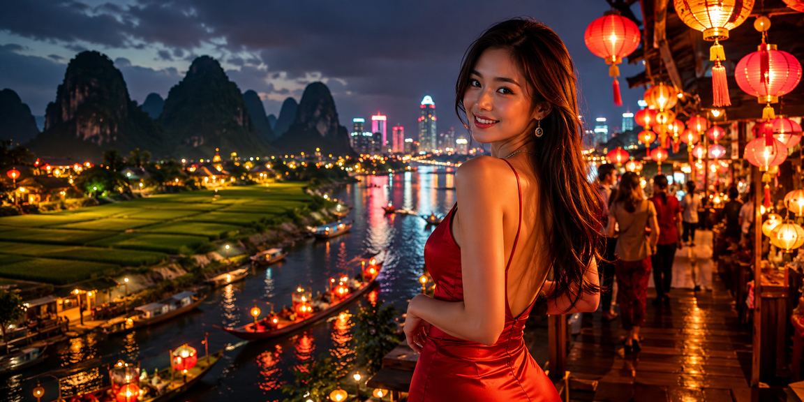 Không khí chợ đêm Sài Gòn với người chơi thử vận may online lúc về đêm